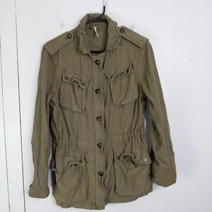 Free People Jacket Womens S Not Your Brothers Surplus Military Olive Anorak
